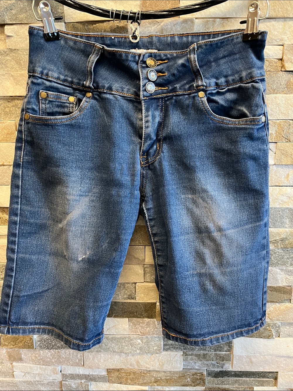 Relaxed Dark Blue Denim Women's Bermuda Shorts